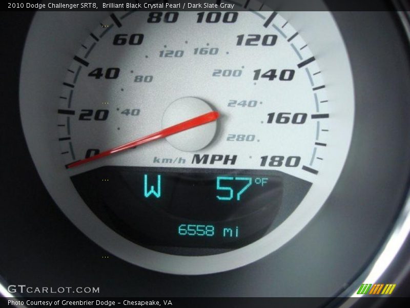 Brilliant Black Crystal Pearl / Dark Slate Gray 2010 Dodge Challenger SRT8