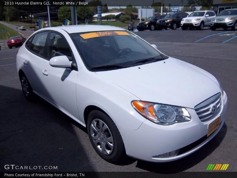 Nordic White / Beige 2010 Hyundai Elantra GLS