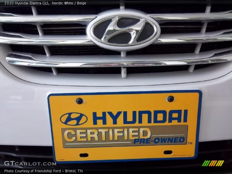 Nordic White / Beige 2010 Hyundai Elantra GLS