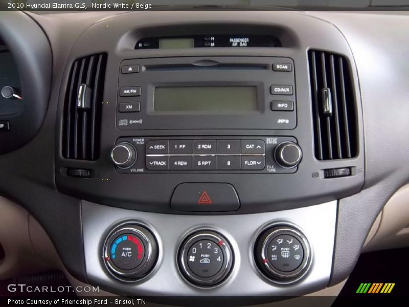 Nordic White / Beige 2010 Hyundai Elantra GLS