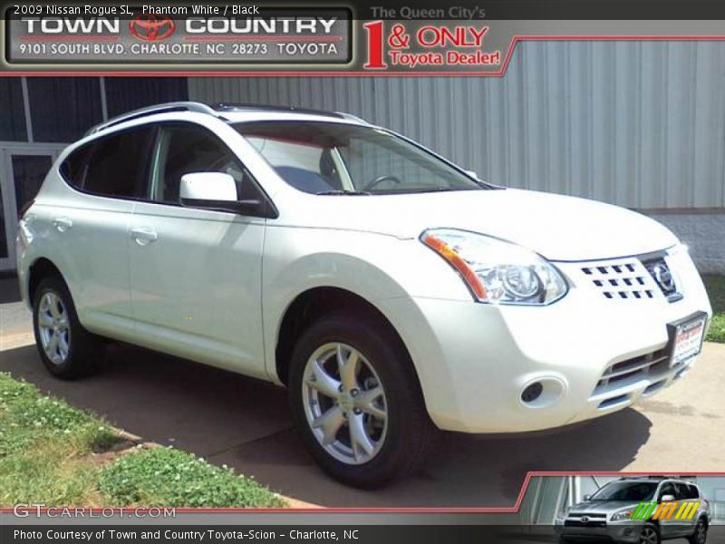Phantom White / Black 2009 Nissan Rogue SL