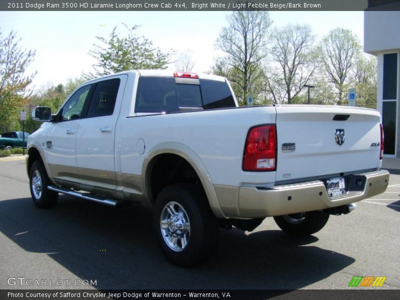Bright White / Light Pebble Beige/Bark Brown 2011 Dodge Ram 3500 HD Laramie Longhorn Crew Cab 4x4