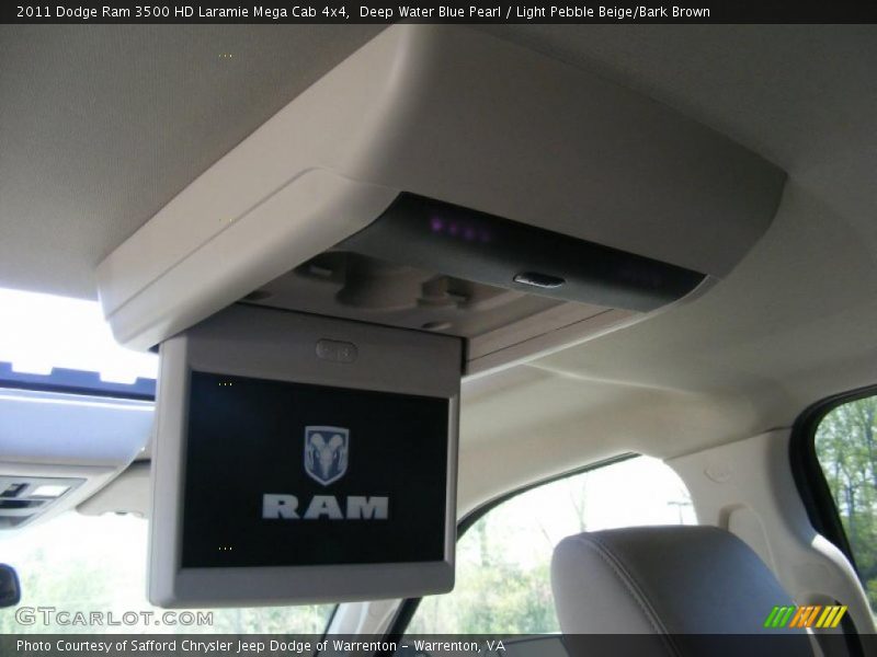 Deep Water Blue Pearl / Light Pebble Beige/Bark Brown 2011 Dodge Ram 3500 HD Laramie Mega Cab 4x4