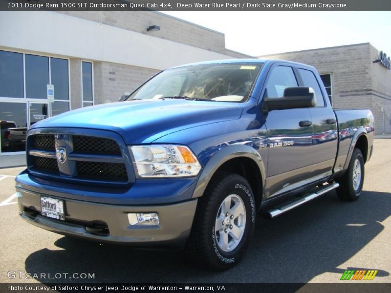 Deep Water Blue Pearl / Dark Slate Gray/Medium Graystone 2011 Dodge Ram 1500 SLT Outdoorsman Quad Cab 4x4