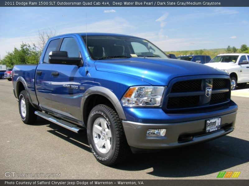 Deep Water Blue Pearl / Dark Slate Gray/Medium Graystone 2011 Dodge Ram 1500 SLT Outdoorsman Quad Cab 4x4