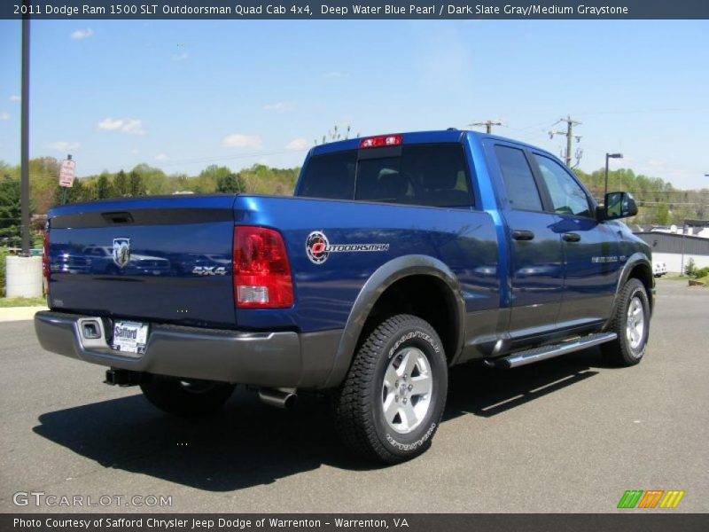 Deep Water Blue Pearl / Dark Slate Gray/Medium Graystone 2011 Dodge Ram 1500 SLT Outdoorsman Quad Cab 4x4