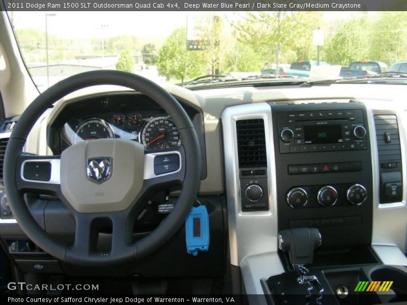 Deep Water Blue Pearl / Dark Slate Gray/Medium Graystone 2011 Dodge Ram 1500 SLT Outdoorsman Quad Cab 4x4