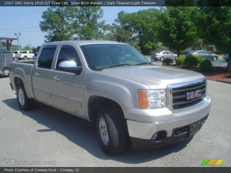 Silver Birch Metallic / Dark Titanium/Light Titanium 2007 GMC Sierra 1500 SLT Crew Cab