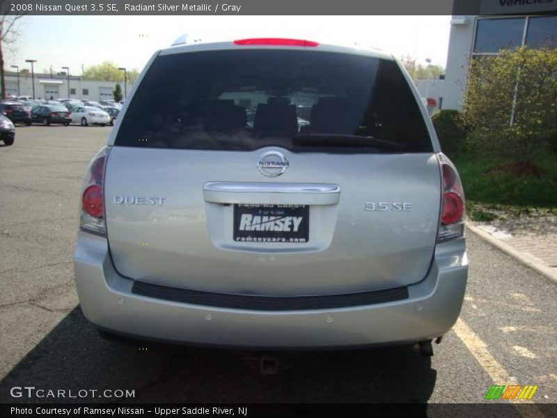 Radiant Silver Metallic / Gray 2008 Nissan Quest 3.5 SE
