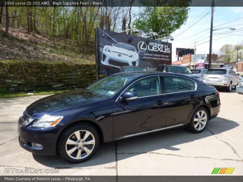 Black Sapphire Pearl / Black 2009 Lexus GS 350 AWD