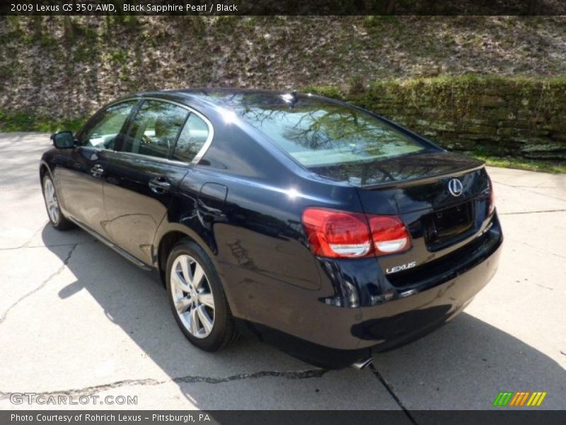 Black Sapphire Pearl / Black 2009 Lexus GS 350 AWD