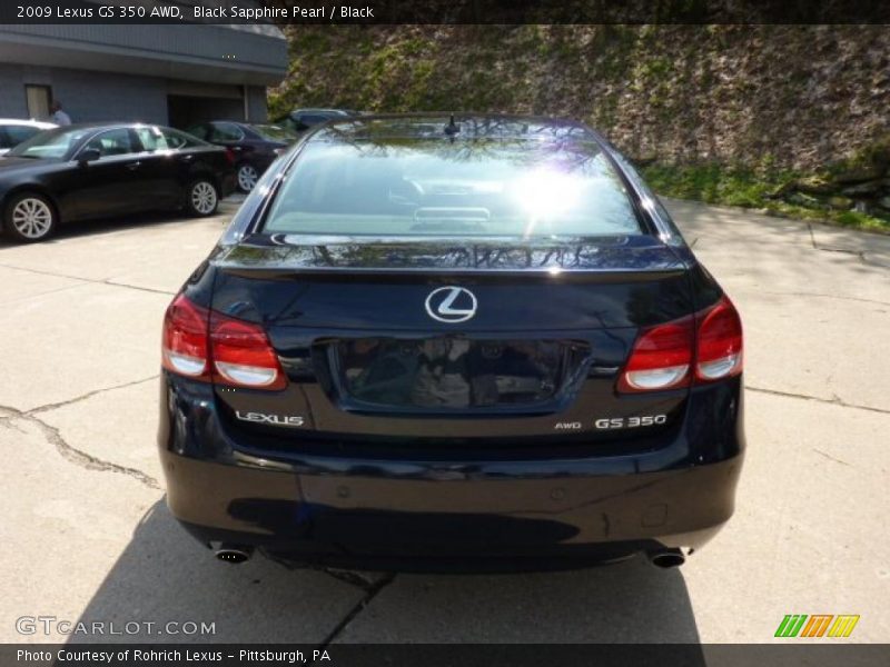 Black Sapphire Pearl / Black 2009 Lexus GS 350 AWD