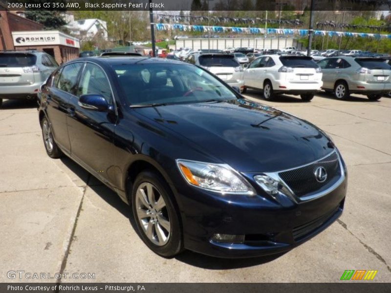 Black Sapphire Pearl / Black 2009 Lexus GS 350 AWD