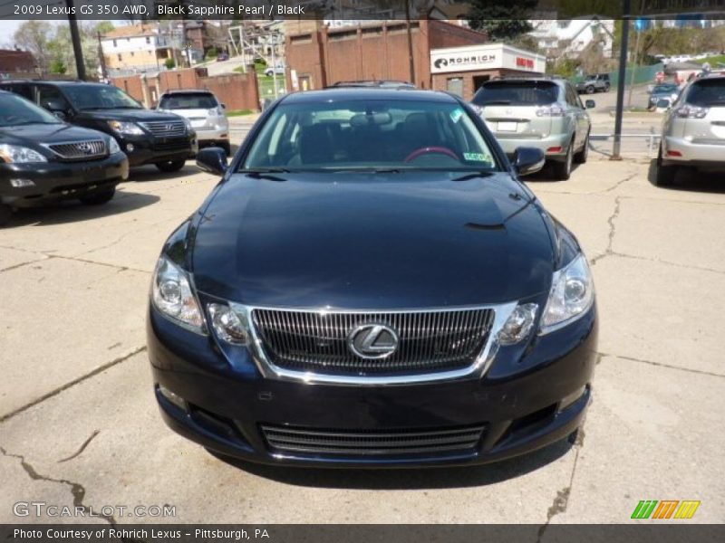 Black Sapphire Pearl / Black 2009 Lexus GS 350 AWD