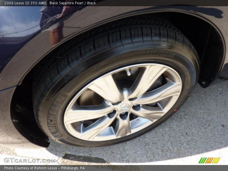 Black Sapphire Pearl / Black 2009 Lexus GS 350 AWD