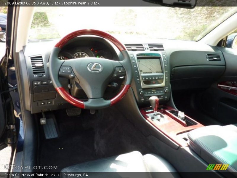 Black Sapphire Pearl / Black 2009 Lexus GS 350 AWD
