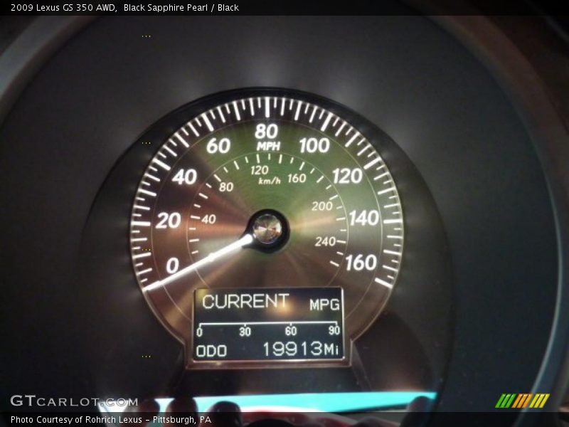 Black Sapphire Pearl / Black 2009 Lexus GS 350 AWD