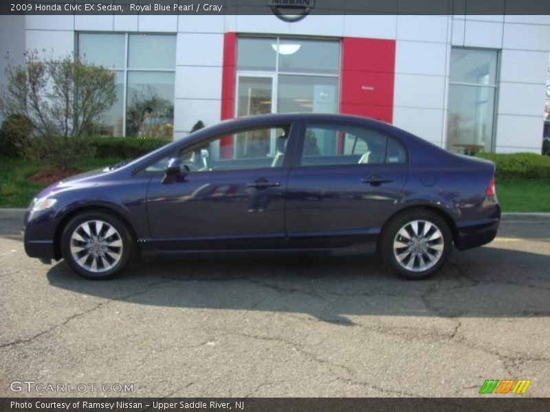 Royal Blue Pearl / Gray 2009 Honda Civic EX Sedan