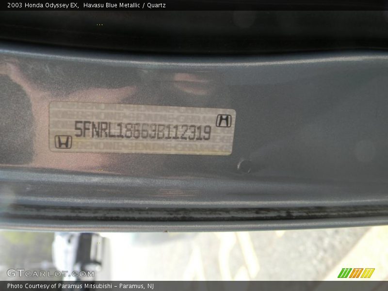 Havasu Blue Metallic / Quartz 2003 Honda Odyssey EX