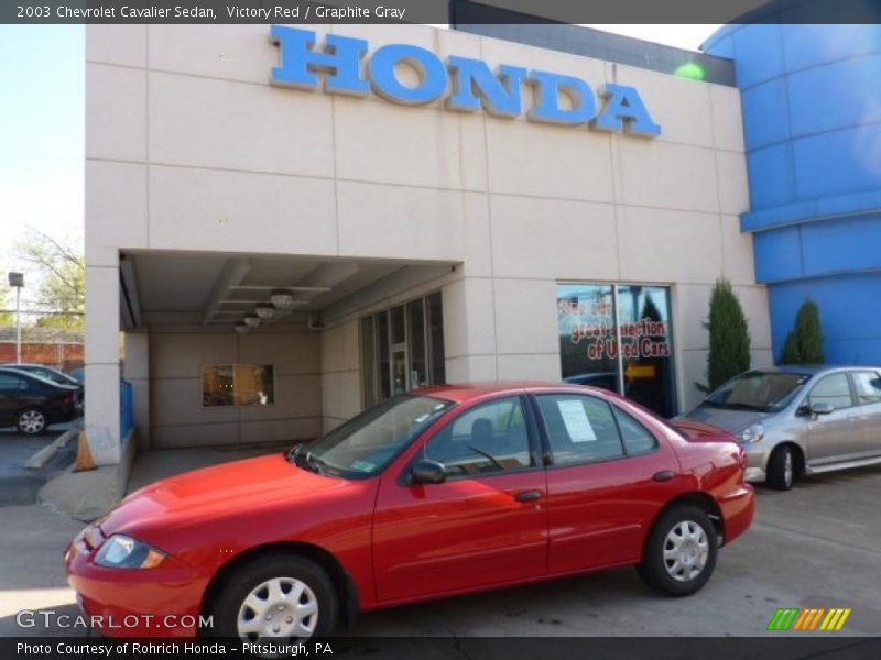 Victory Red / Graphite Gray 2003 Chevrolet Cavalier Sedan