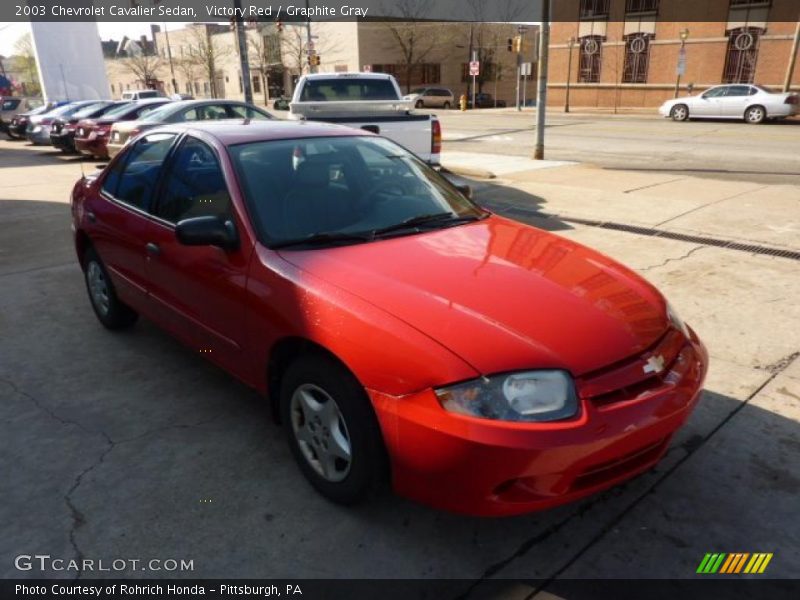 Victory Red / Graphite Gray 2003 Chevrolet Cavalier Sedan