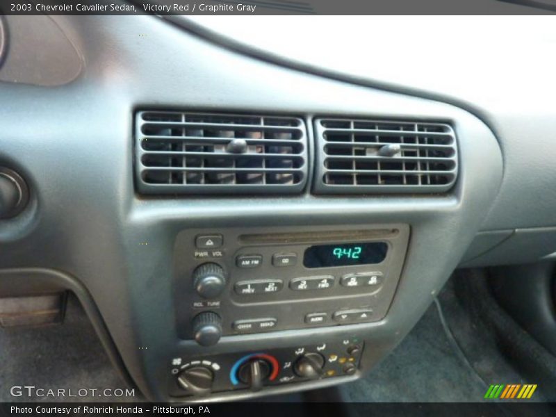 Victory Red / Graphite Gray 2003 Chevrolet Cavalier Sedan