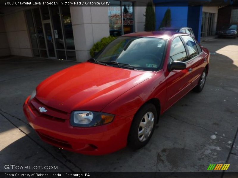 Victory Red / Graphite Gray 2003 Chevrolet Cavalier Sedan