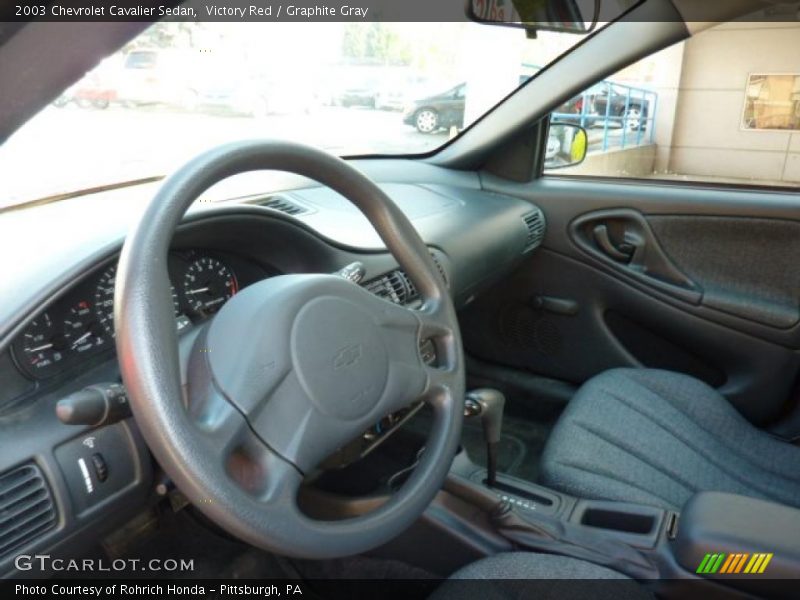 Victory Red / Graphite Gray 2003 Chevrolet Cavalier Sedan