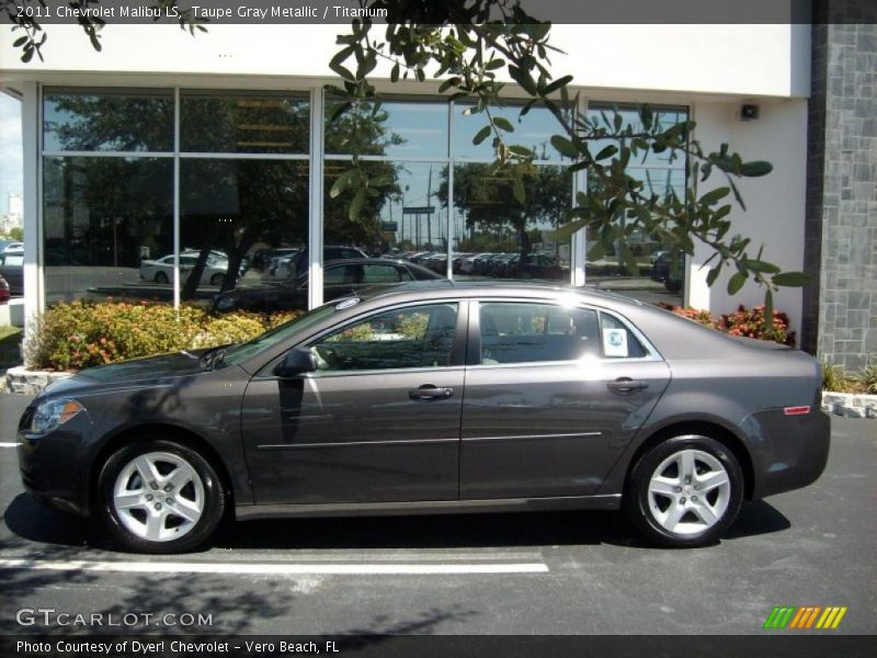 Taupe Gray Metallic / Titanium 2011 Chevrolet Malibu LS