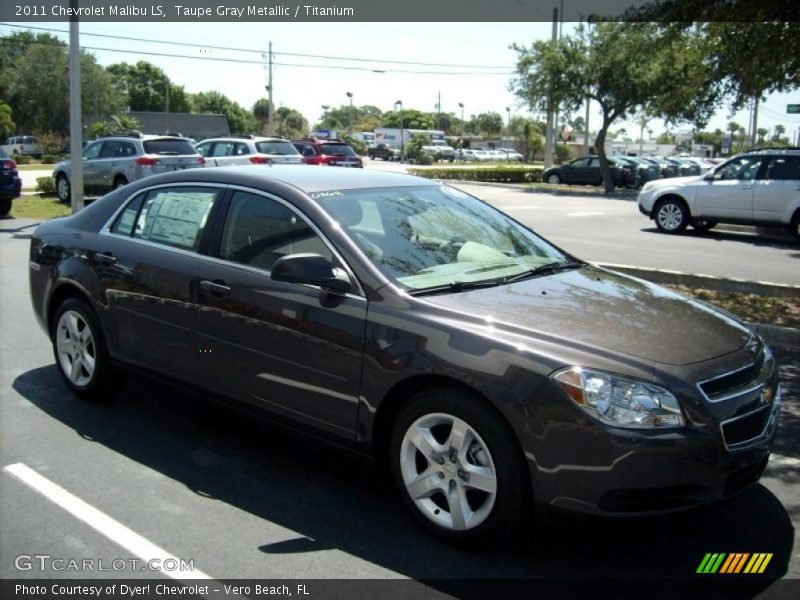 Taupe Gray Metallic / Titanium 2011 Chevrolet Malibu LS
