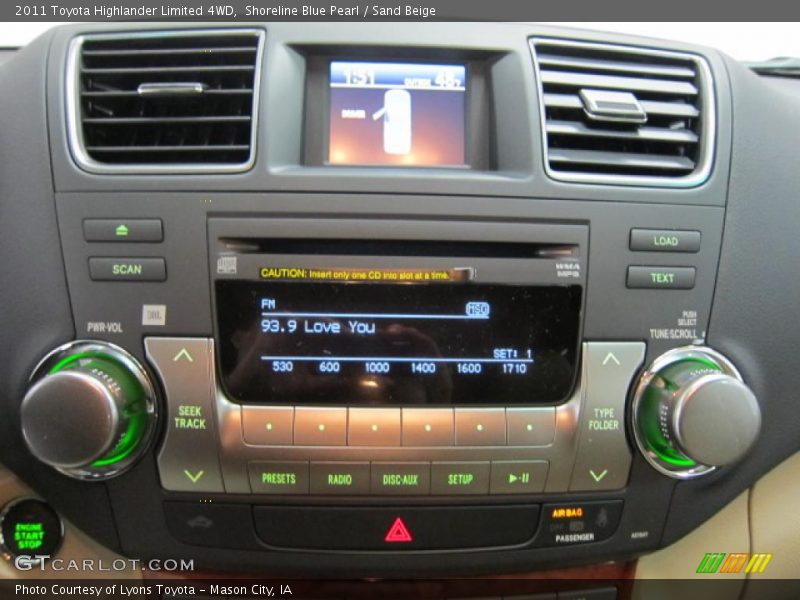 Shoreline Blue Pearl / Sand Beige 2011 Toyota Highlander Limited 4WD