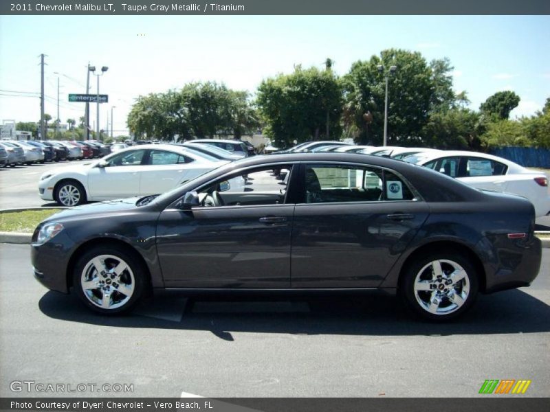 Taupe Gray Metallic / Titanium 2011 Chevrolet Malibu LT