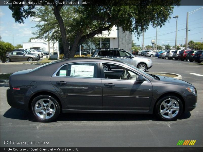 Taupe Gray Metallic / Titanium 2011 Chevrolet Malibu LT