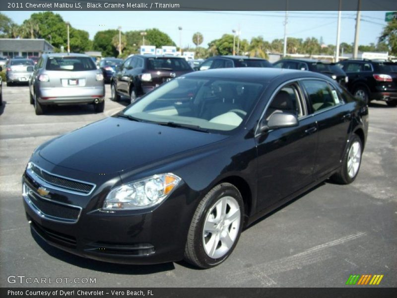 Black Granite Metallic / Titanium 2011 Chevrolet Malibu LS