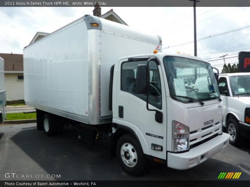 Arctic White / Gray 2011 Isuzu N Series Truck NPR HD