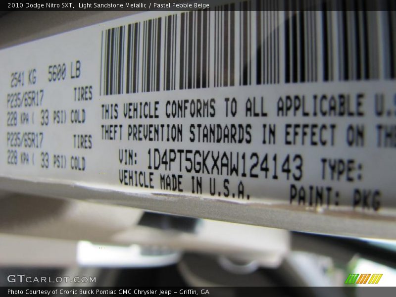 Light Sandstone Metallic / Pastel Pebble Beige 2010 Dodge Nitro SXT