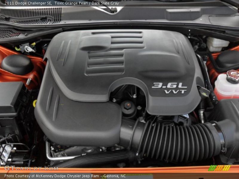 Toxic Orange Pearl / Dark Slate Gray 2011 Dodge Challenger SE