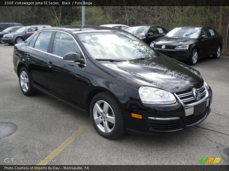 Black / Pure Beige 2008 Volkswagen Jetta SE Sedan