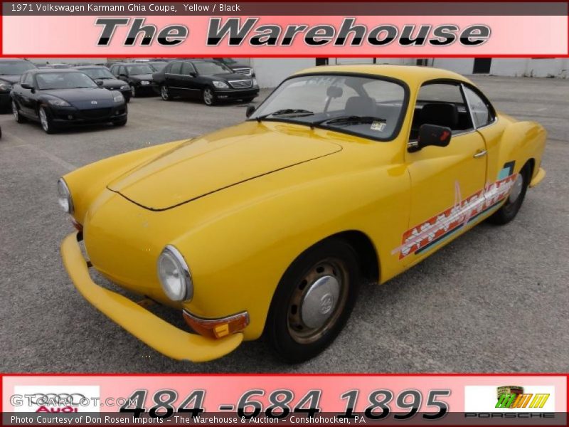 Yellow / Black 1971 Volkswagen Karmann Ghia Coupe