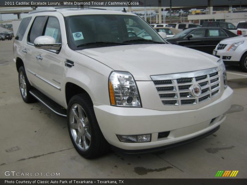 White Diamond Tricoat / Cashmere/Cocoa 2011 Cadillac Escalade Luxury