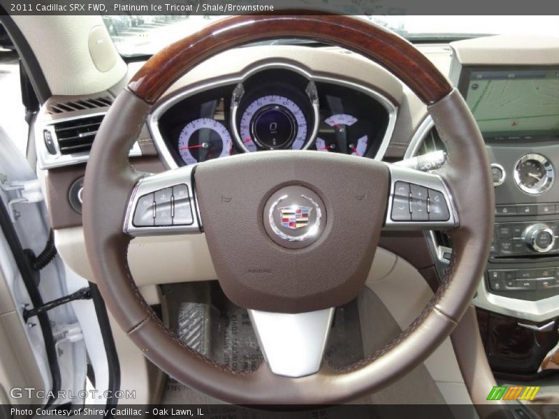 Platinum Ice Tricoat / Shale/Brownstone 2011 Cadillac SRX FWD