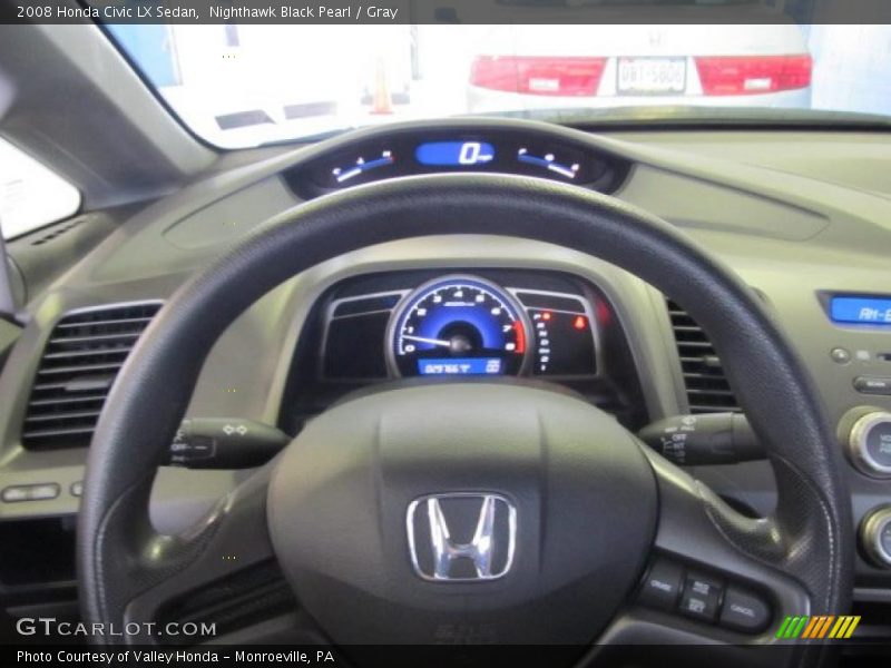 Nighthawk Black Pearl / Gray 2008 Honda Civic LX Sedan