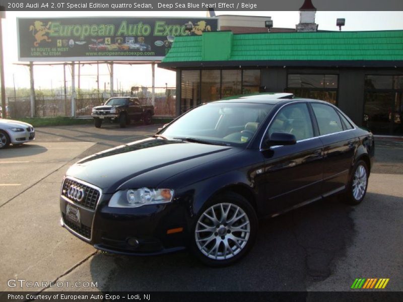 Deep Sea Blue Pearl Effect / Beige 2008 Audi A4 2.0T Special Edition quattro Sedan