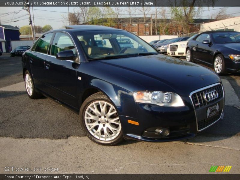 Deep Sea Blue Pearl Effect / Beige 2008 Audi A4 2.0T Special Edition quattro Sedan