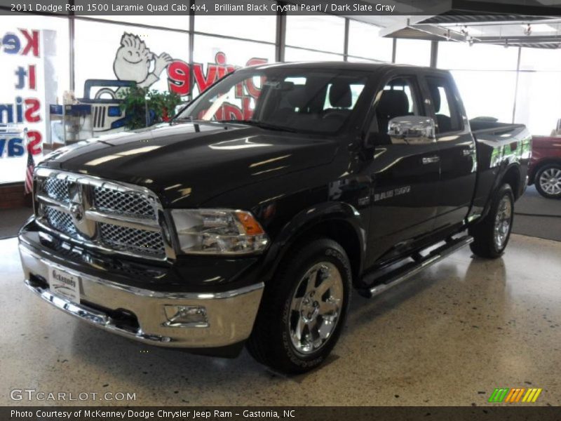 Brilliant Black Crystal Pearl / Dark Slate Gray 2011 Dodge Ram 1500 Laramie Quad Cab 4x4