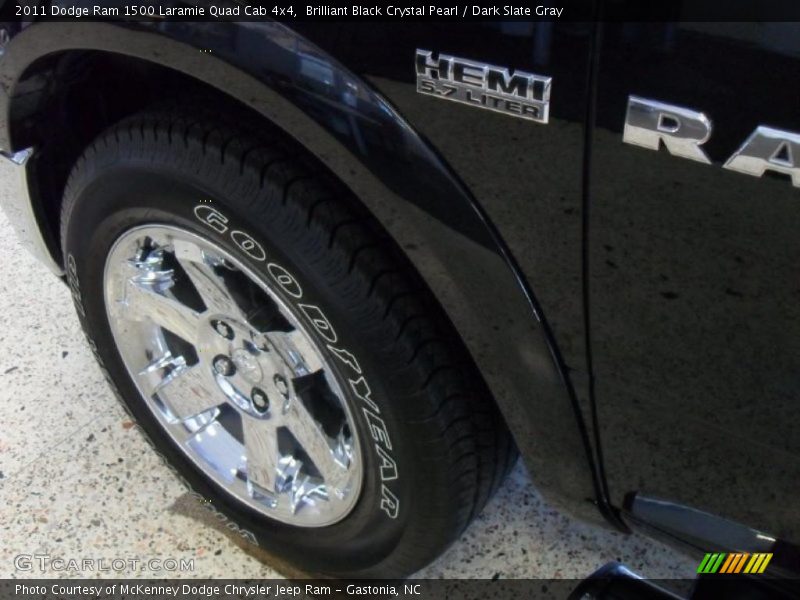 Brilliant Black Crystal Pearl / Dark Slate Gray 2011 Dodge Ram 1500 Laramie Quad Cab 4x4