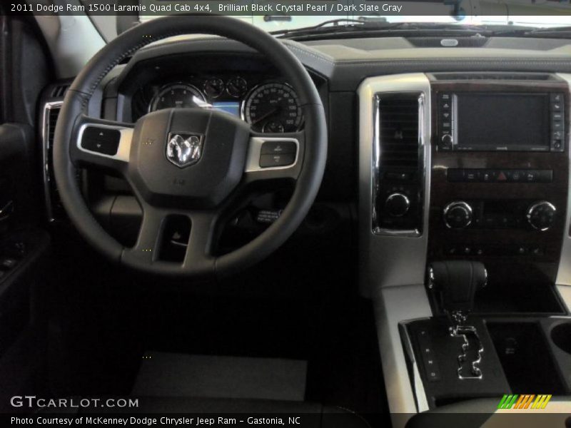 Brilliant Black Crystal Pearl / Dark Slate Gray 2011 Dodge Ram 1500 Laramie Quad Cab 4x4