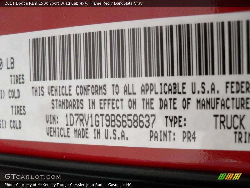Flame Red / Dark Slate Gray 2011 Dodge Ram 1500 Sport Quad Cab 4x4