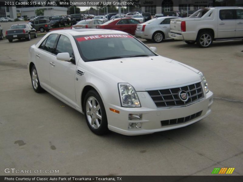 White Diamond Tricoat / Light Gray/Ebony 2011 Cadillac STS 4 V6 AWD
