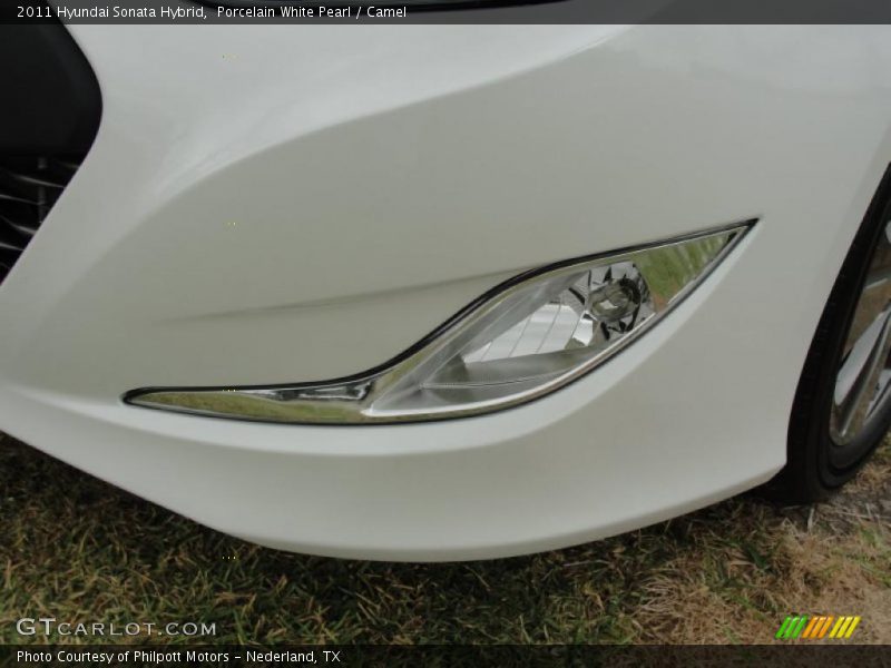 Porcelain White Pearl / Camel 2011 Hyundai Sonata Hybrid